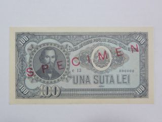Romania Rumanien Banknote 100 Lei 1952 Specimen Rare
