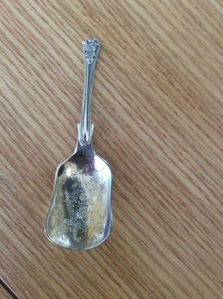 Very Old Silver Vintage Tea Caddy / Sugar Spoon Scoop