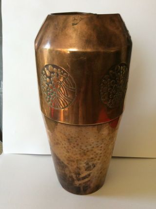 Antique Wmf Art Nouveau Copper Large Vase,  10”please Look At Photos