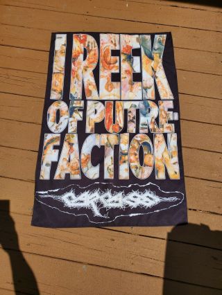 Vtg Carcass Band " I Reek Of Putrefaction " Wall Hanging Rare Early 90 