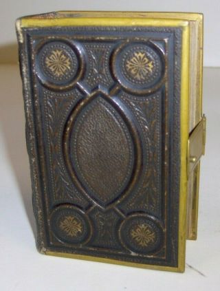 Antique Bound Book Of Common Prayer 1864 Metal Clasp Tooled Leather Gilt Edge