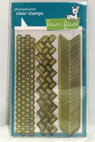 Lawn Fawn Interlocking Backdrops Borders Clear Rubber Stamps Rare