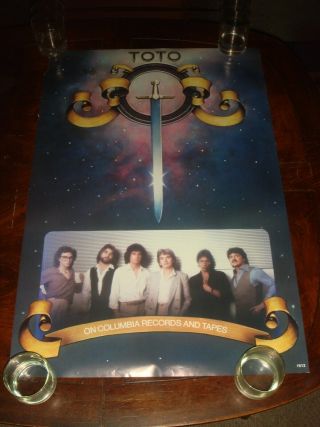 Ultra Rare Vintage Toto Debut First Album 1978 Columbia Records Promo Poster