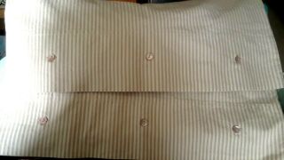 Set Of 2 Williams Sonoma Beige Ticking Stripe Standard Pillow Shams Cottage Rare