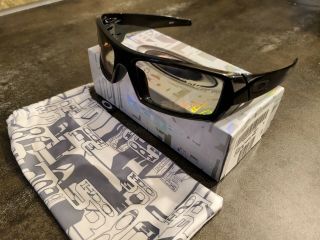Rare Oakley 3d Gascan Glasses Polished Black W/ Hdo - 3d Lenses Reald Movies