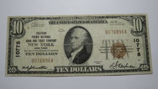 $10 1929 York City York Ny National Currency Bank Note Bill 10778 Rare