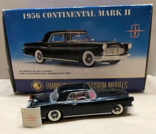 Rare Franklin Precision Models 1956 Lincoln Continental Mark Ii 1:24 Black