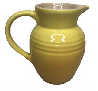 Le Creuset Stoneware Yellow Orange Ombre Pitcher Creamer 5.  75 Inches Rare Color