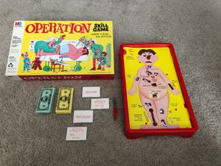 1965 Vintage Rare Operation Smoking Doctor Skill Game By Milton Bradley Complete
