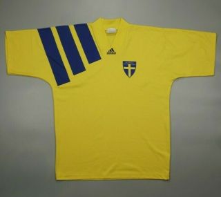 Sweden 1992 1993 1994 Home Football Soccer Shirt Jersey Adidas Vintage Rare Kit