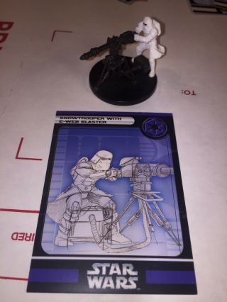 Wotc Star Wars Miniatures Snowtrooper With E - Web Blaster 51/60 Rare
