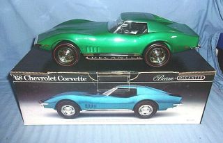 Vintage Jim Beam 1968 Chevrolet Corvette Box Empty Rare Green Color