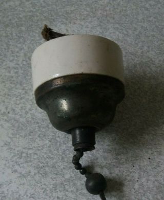 Vintage Crabtree Ceramic Ceiling Pull Switch Brass Finish Cap