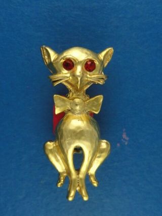 Whimsical Art Deco Style Cat Pin Brooch Rare