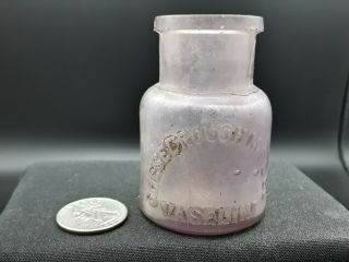 Rare Vintage Purple Blown Glass Jar Chesebrough Mfc.  Co Vaseline