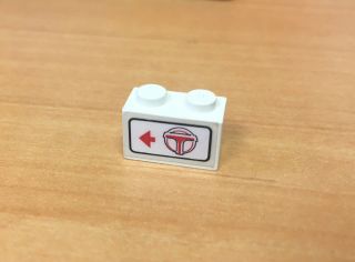 Lego Rare Brick 1 X 2 With Red Arrow On Left Side & Airport Shuttle Logo 6399