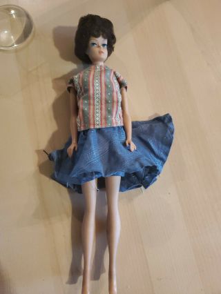 Vintage 1962 Midge 1958 Barbie Number 8 (?) Mattel Doll Japan Brunette Blue Eyes