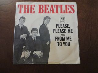 The Beatles Rare 1964 Vj Please Please Me Picture Sleeve Oval Label Disc Rare