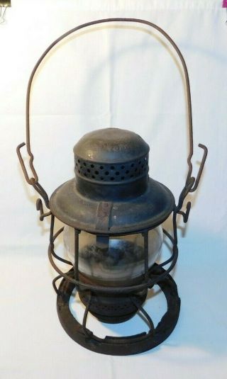 Rare Old Baltimore And Ohio B&o Railroad Train Lantern With Clear Globe