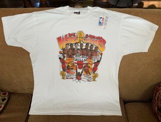 Vintage 1993 Chicago Bulls 3 - Time Nba World Champs Xl Adult T - Shirt Rare Error