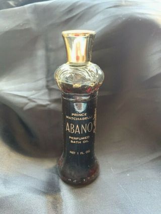 Very Rare Vintage Prince Matchabelli Abano Perfumed Bath Oil 1 Ounce 7/8 Full