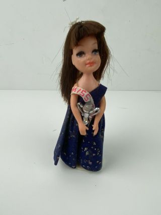 Vintage Rare Uneeda Tiny Teens Doll Prom Time 1967 Trophy Miss Teen Stand