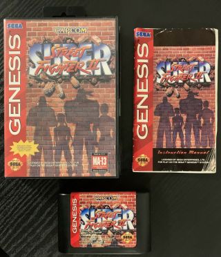 Rare Street Fighter Ii 2 (sega Genesis,  1994) Authentic Complete Game Cib