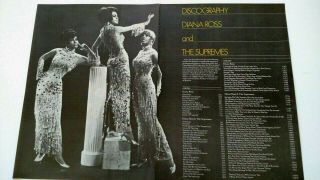 Diana Ross & The Supremes 1976 Discography Rare Print Promo Poster Ad