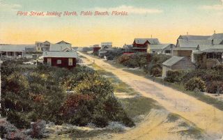 Fl 1900’s Rare Florida First Street North Pablo Beach Jacksonville,  Fla - Duval