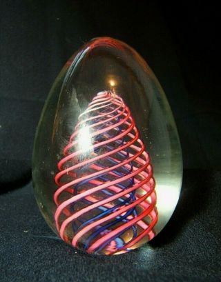 Rare Signed Large Murano Venini Mid - Century Art Glass - - Double Spiral