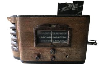 Rare Stewart - Warner R - 1821 Wood Tube Radio Art Deco Short Wave A.  M