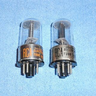2 Rca 6j5 - Gt Vacuum Tubes - Rare Glass Style Triodes For Radio And Audio