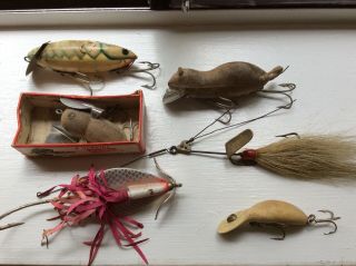 6 Different/old/collectible Heddon Fishing Lures Nr
