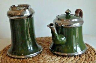 Antique Art Deco Bell Shape Teapot And Jug Probably On Board A Ship