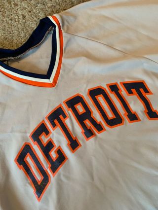 Vintage 80’s Detroit Tigers Sand Knit Blank Jersey USA Made Rare 1980 ' s Sz L 2
