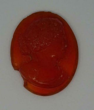 2.  4cm By 1.  8cm Antique Agate Carved Cameo Of A (lady Cm105) C1900