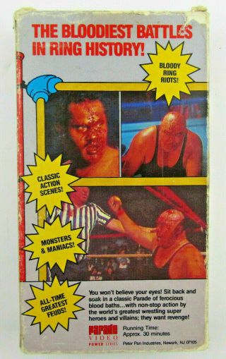 Vintage Wrestling ' s Greatest Blood Baths VHS Video WWE WWF Very Rare Limited 2