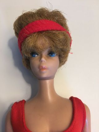Vintage 1960’s Mattel Barbie Doll Dk Blonde Bubblecut Barbie Pats Pend Body