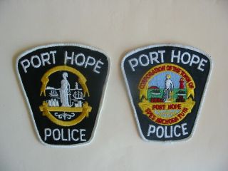 (2) Rare Old Style Patches Of The Port Hope Police,  Ontario,  Canada