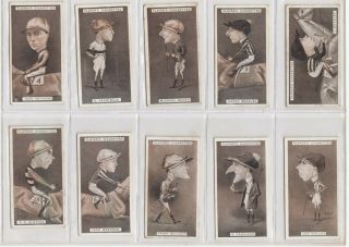 Complete Set Of 40 Antique Horse Racing Caricature Cards From 1925