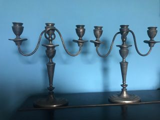 Vintage Antique Old Silver Plate Candleabra Wedding