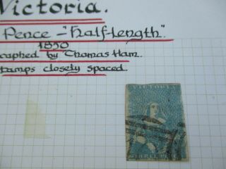 Victoria Stamps: Half Length Imperf - Rare - (h186)
