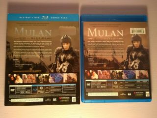 Mulan: Rise of a Warrior (Blu - Ray,  DVD,  3 - Disc Set) Slipcover RARE 2