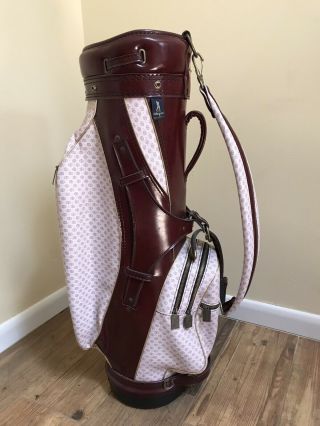 Vtg Vintage Ben Hogan Golf Cart Bag Rare Light Burgundy " Gucci " Style Pattern