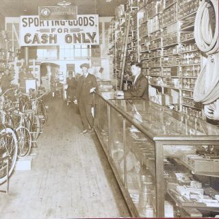 RARE RPPC Interior View Of Indian Motocycle And Sporting Goods Store 3