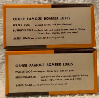 1 Set of 2 vintage Bomber fishing lures - inserts and boxes. 3