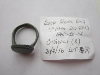 Ancient Roman Bronze Ring 200 - 400 Ad Hampshire Uk