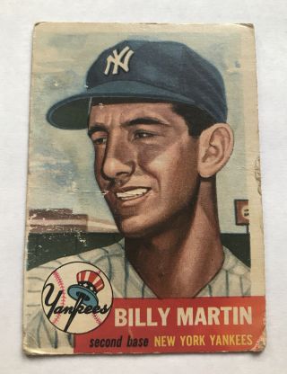 1953 Topps Rare Billy Martin 86 York Yankees Baseball Card