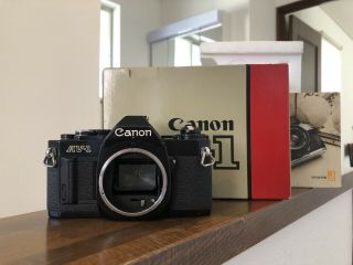 Near : Rare Canon Av - 1 Slr 35mm Film Camera Black Body From Japan