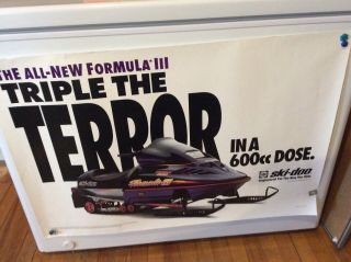 Vtg Nos 1990’s Ski - Doo Formula Dealership Poster 36x24 Very Rare